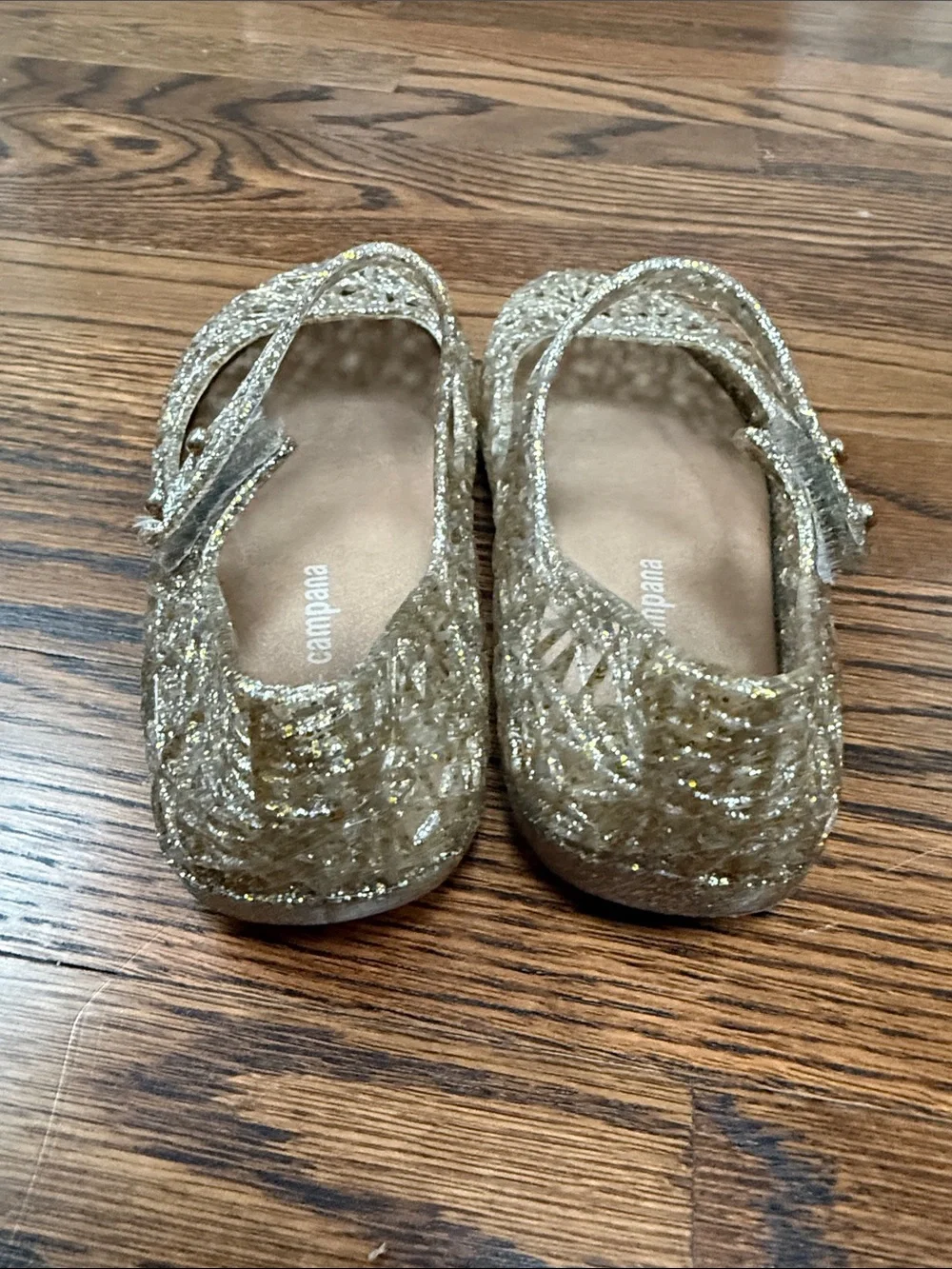 Mini Melissa Gold Glitter Mary Jane Sandals